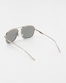 Shop Men's Silver Aviator Polarised Lens Sunglasses