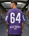 Shop Men's Skipper Blue Black Panther Graphic Printed Oversized T-shirt-Front