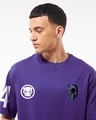 Shop Men's Skipper Blue Black Panther Graphic Printed Oversized T-shirt
