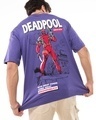 Shop Men's Skipper Blue Deadpool Graphic Printed Oversized T-shirt-Front