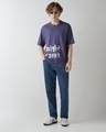 Shop Men's Skipper Blue Ghosting Graphic Printed Oversized T-shirt