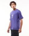 Shop Men's Skipper Blue Hogwarts Sigil Graphic Printed Oversized T-shirt-Full