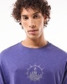 Shop Men's Skipper Blue Hogwarts Sigil Graphic Printed Oversized T-shirt