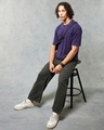 Shop Men's Skipper Blue Oversized Acid Wash T-shirt