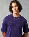 Shop Men's Skipper Blue Oversized Acid Wash T-shirt
