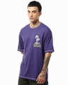 Shop Men's Skipper Blue Smacking Graphic Printed Oversized T-shirt-Full