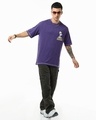Shop Men's Skipper Blue Smacking Graphic Printed Oversized T-shirt