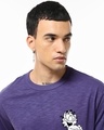 Shop Men's Skipper Blue Smacking Graphic Printed Oversized T-shirt