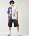 Shop Men's Skipper Blue & White Schwifty Graphic Printed Oversized T-shirt