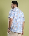Shop Men's Sky Blue Airy Flower Printed Oversized Plus Size Shirt-Full