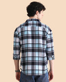 Shop Men's Sky Blue & Black Checked Oversized Shacket-Full