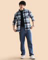 Shop Men's Sky Blue & Black Checked Oversized Shacket