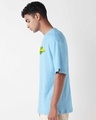 Shop Men's Sky Blue Don't Panic Graphic Printed Oversized T-shirt-Full
