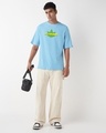 Shop Men's Sky Blue Don't Panic Graphic Printed Oversized T-shirt