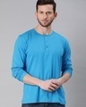 Shop Men's Sky Blue Full Sleeve Henley T-shirt-Front