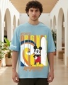 Shop Men's Sky Blue Mickey Graphic Printed Oversized T-shirt-Front