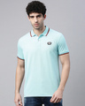 Shop Men's Sky Blue Polo T-shirt-Front