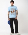 Shop Men's Sky Blue Rock N Roll Graphic Printed T-shirt-Full