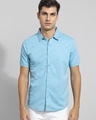 Shop Men's Sky Blue Slim Fit Shirt-Front