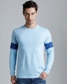 Shop Men's Sky Blue Solid T-shirt-Front