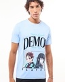 Shop Men's Sky Blue Tanjiro X Tokito Graphic Printed T-shirt-Front