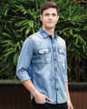 Shop Men's Slate Blue Washed Denim Shirt-Design