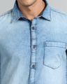 Shop Men's Slate Blue Washed Denim Shirt