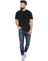 Shop Men's Slim Fit Solid Front Applique Stretch Stylish New Trends Blue Denim Jeans-Full