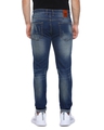 Shop Men's Slim Fit Solid Front Patch Stretch Stylish New Trends Blue Denim Jeans-Design
