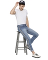 Shop Men's Slim Side Stripe Blue Jeans-Full