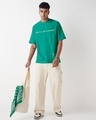 Shop Men's Slushy Green You Will Be Eliminated Graphic Printed Oversized T-shirt