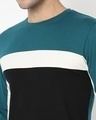 Shop Men's Snazzy Green & Black Color Block T-shirt