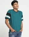 Shop Men's Snazzy Green Sleeve Panel Oversized T-shirt-Design