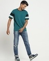 Shop Men's Snazzy Green Sleeve Panel Oversized T-shirt