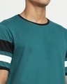 Shop Men's Snazzy Green Sleeve Panel Oversized T-shirt