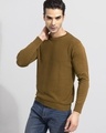 Shop Men's Snug Brown Sweater-Front