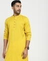 Shop Men's Solid Casual Relaxed Fit Long Kurta-Front