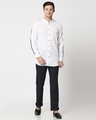 Shop Men's White Ethnic Tape Relaxed Fit Shirt-Full