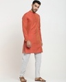 Shop Men's Orange Relaxed Fit Festive Kurta-Design