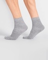 Shop Men's Solid Grey Ankle Length Socks-Front