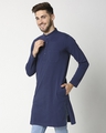 Shop Men's Solid Knit Navy Kurta-Design