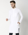 Shop Men's Solid Knit White Relaxed Fit Kurta-Design