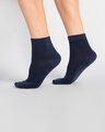 Shop Men's Solid Navy Ankle Length Socks-Front