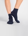 Shop Men's Solid Navy Ankle Length Socks-Full
