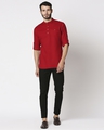 Shop Men's Red Relaxed Fit Short Kurta-Full