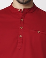 Shop Men's Red Relaxed Fit Short Kurta