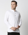 Shop Men's Solid Relaxed Short Mandarin White Kurta-Design