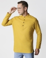 Shop Men's Solid Relaxed Short Mandarin Yellow Kurta-Front