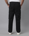 Shop Men's Space Black Loose Comfort Fit Cargo Parachute Pants-Full