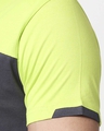 Shop Men's Sport Sleeve Colorblock T-shirt(Nimbus Grey-Neon Green)